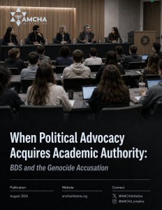 AMCHA Report BDS and the Genocide Accusation